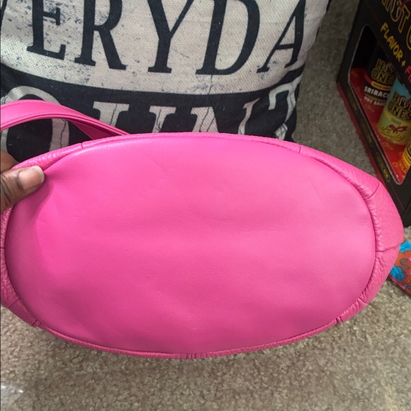 Tignanello Vibrant Pink Shoulder Bag with Silver Details bag charm and Tilly NWO - Picture 6 of 8